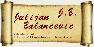 Julijan Balančević vizit kartica